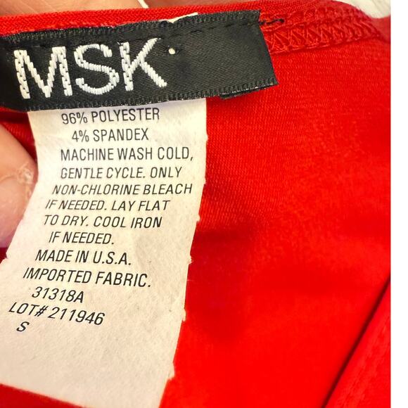 VTG MSK small red wrap dress bell sleeve siren fairy prom y2k mini romantic USA - Picture 3 of 10